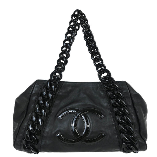 Chanel Black Calfskin Modern Chain Tote Bag