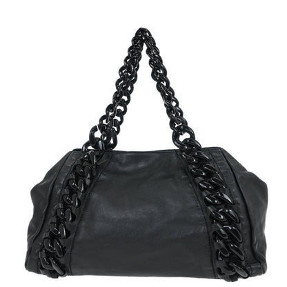 Chanel Black Calfskin Modern Chain Tote Bag