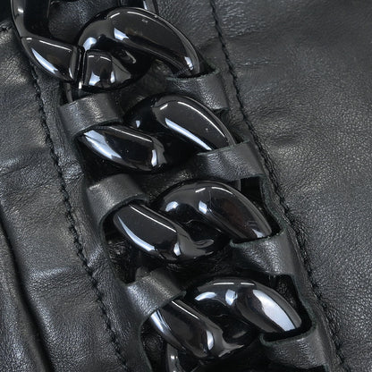 Chanel Black Calfskin Modern Chain Tote Bag