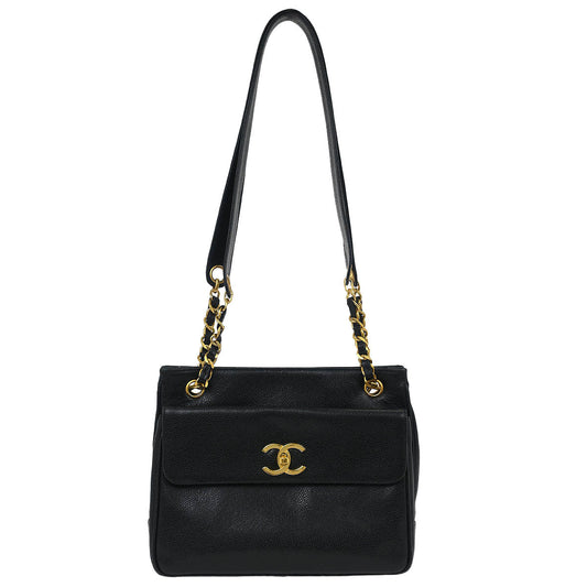 Chanel Black Caviar Shoulder Tote Bag
