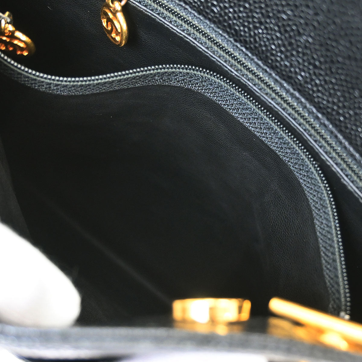 Chanel Black Caviar Shoulder Tote Bag