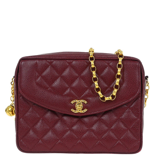 Chanel Bordeaux Caviar Camera Bag Small