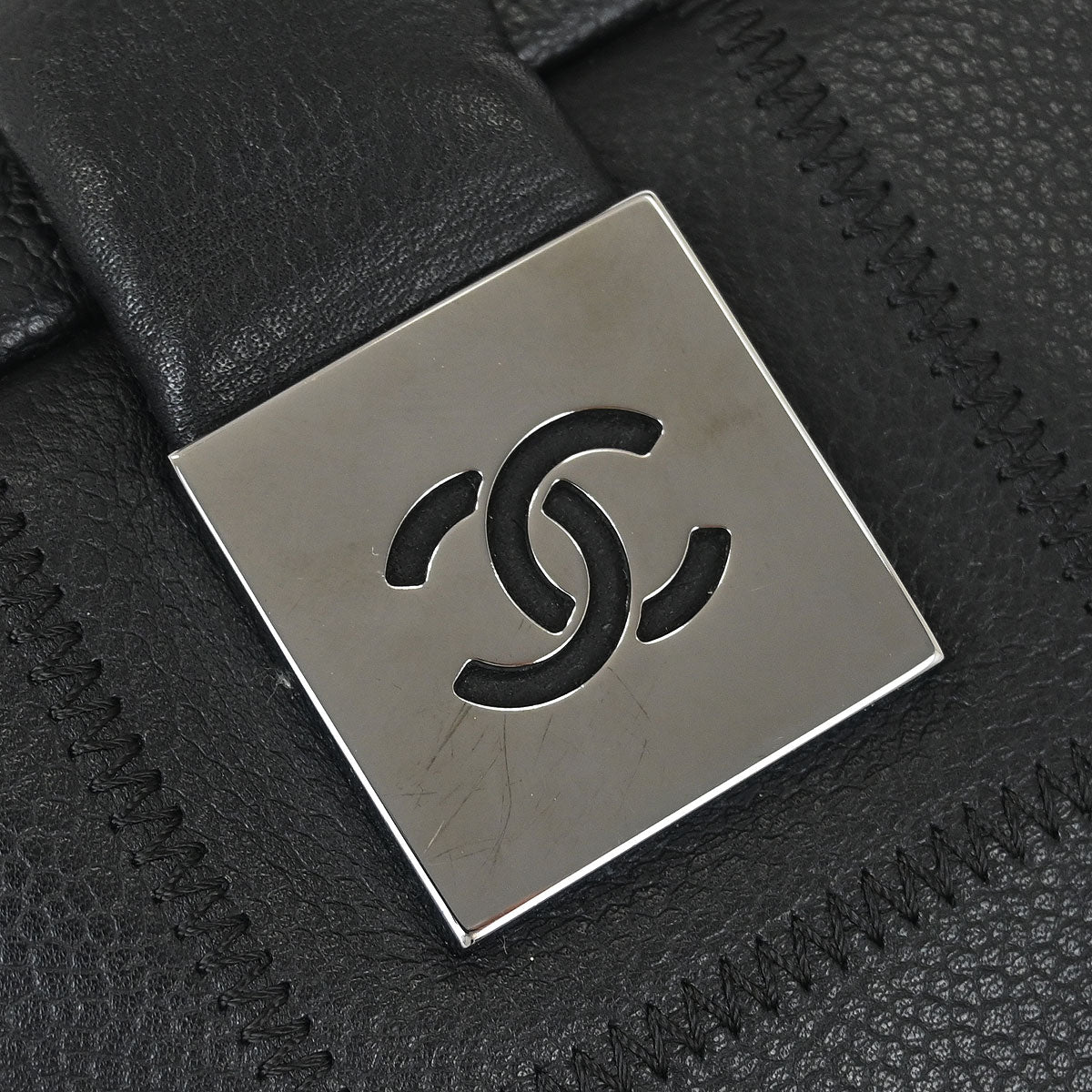 Chanel Black Caviar Choco Bar Handbag