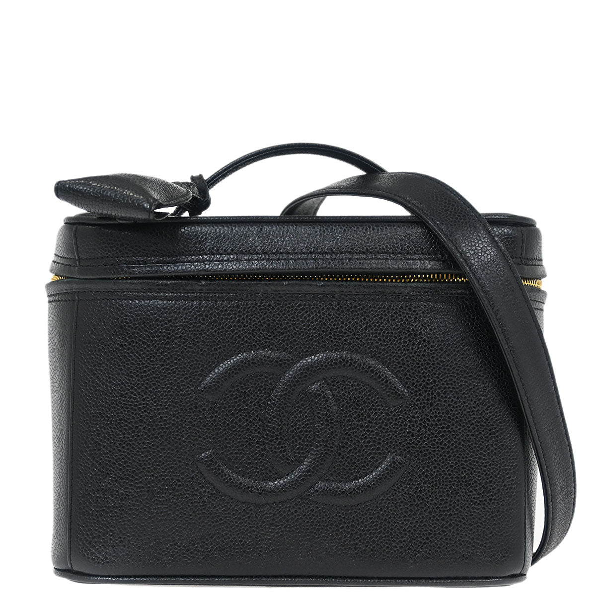 Chanel Black Caviar Vanity 2way Shoulder Handbag