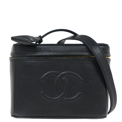 Chanel Black Caviar Vanity 2way Shoulder Handbag