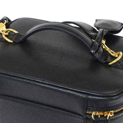 Chanel Black Caviar Vanity 2way Shoulder Handbag