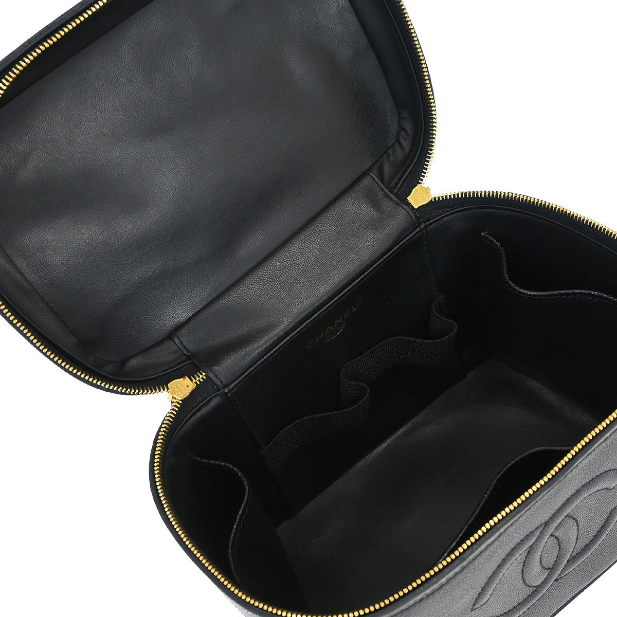 Chanel Black Caviar Vanity 2way Shoulder Handbag