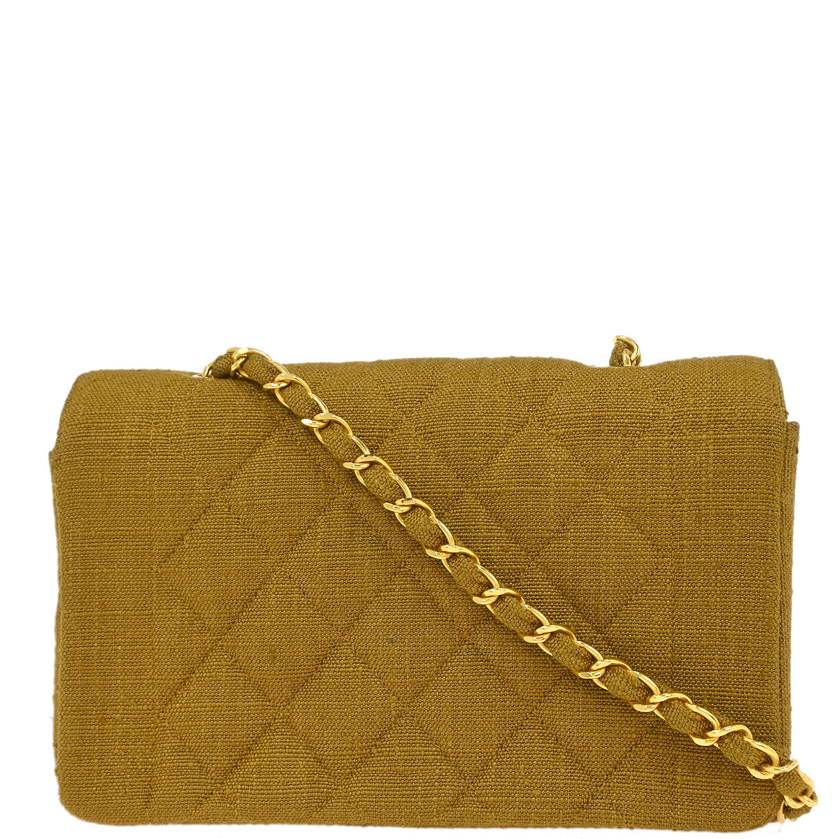 Chanel Brown Linen Small Diana Shoulder Bag