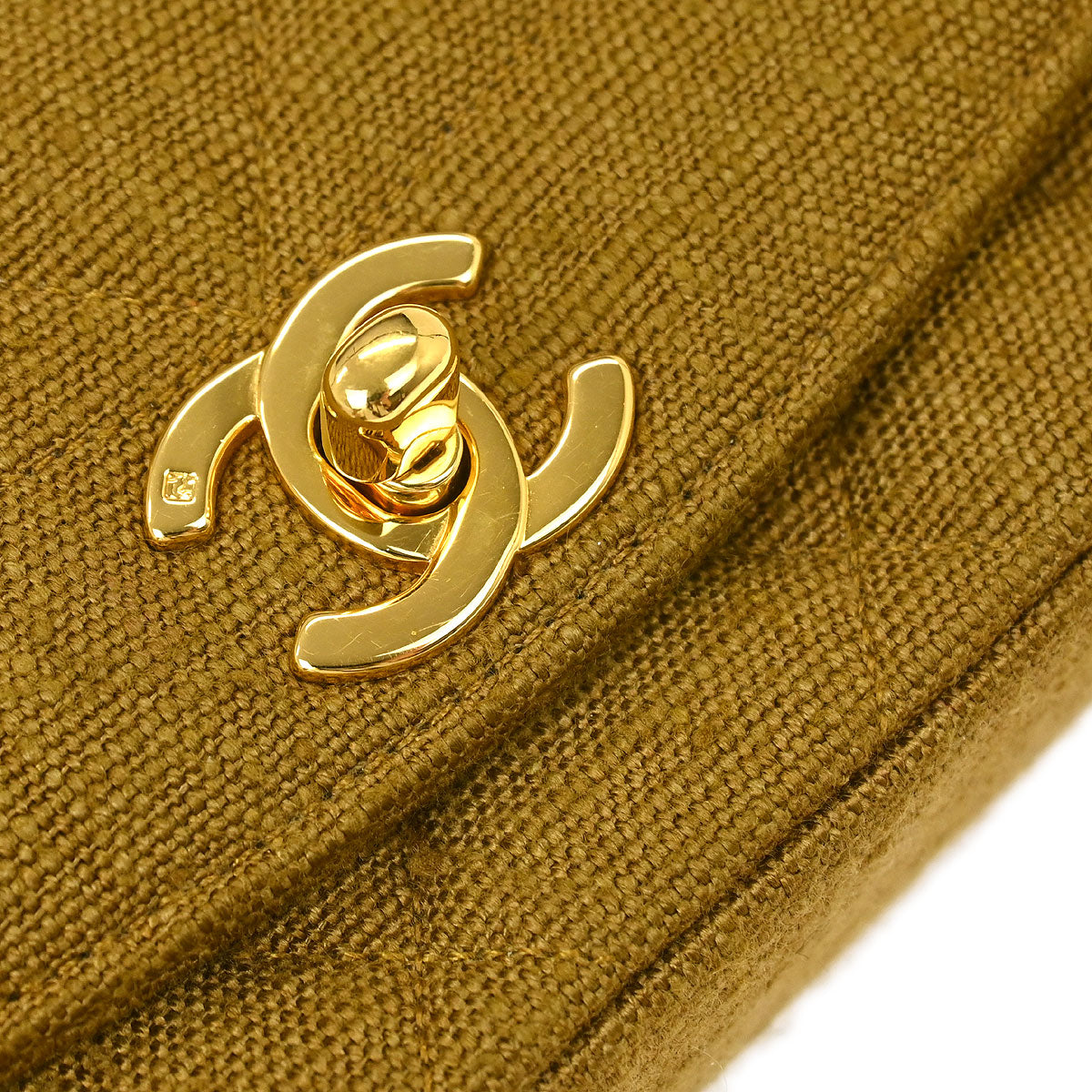 Chanel Brown Linen Small Diana Shoulder Bag