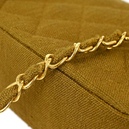 Chanel Brown Linen Small Diana Shoulder Bag