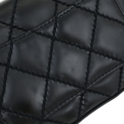 Chanel Black Calfskin Wild Stitch Single Flap Shoulder Bag