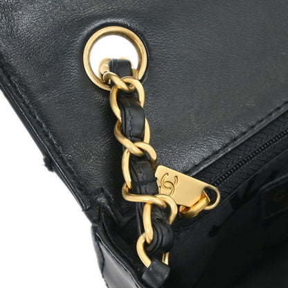 Chanel Black Calfskin Wild Stitch Single Flap Shoulder Bag