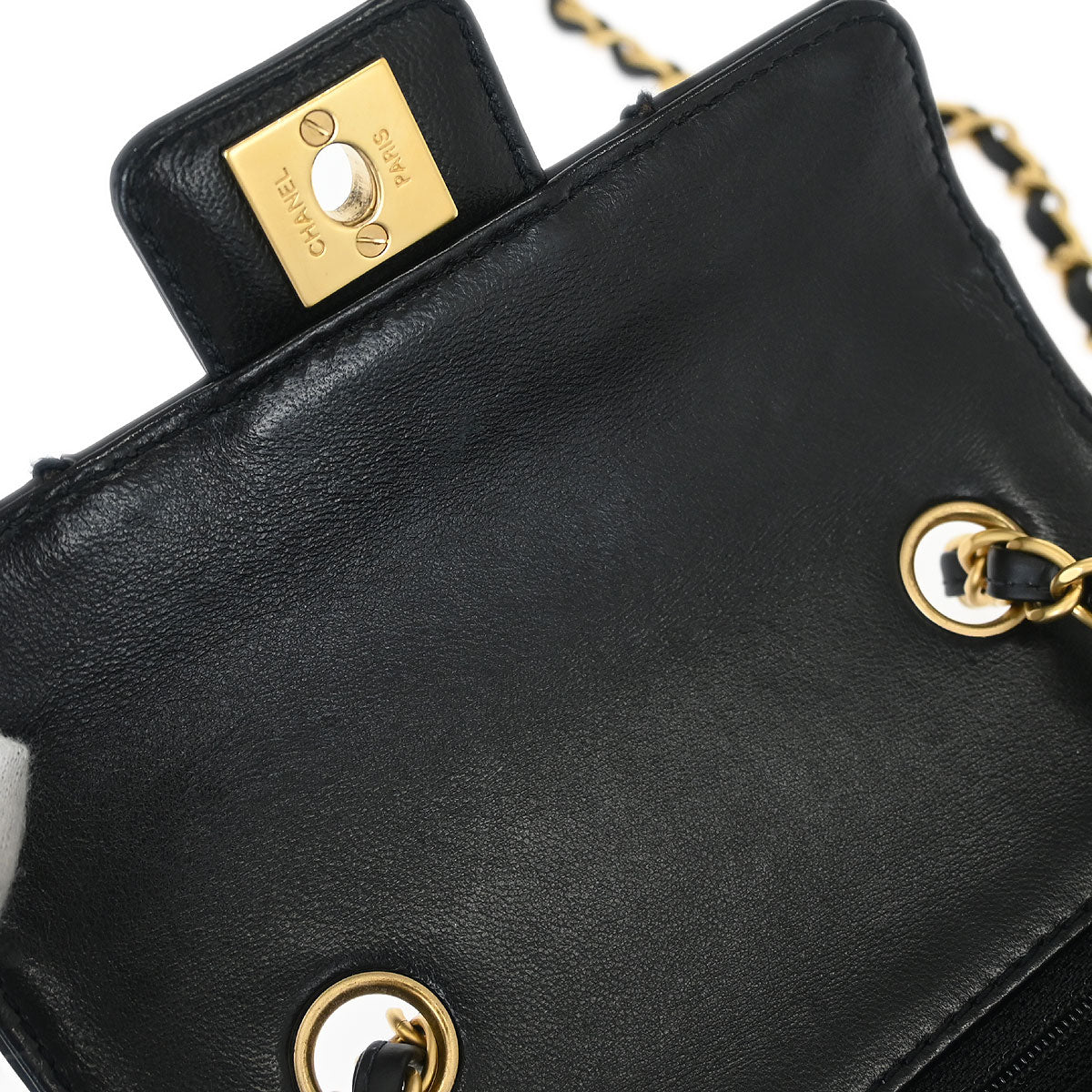 Chanel Black Calfskin Wild Stitch Single Flap Shoulder Bag