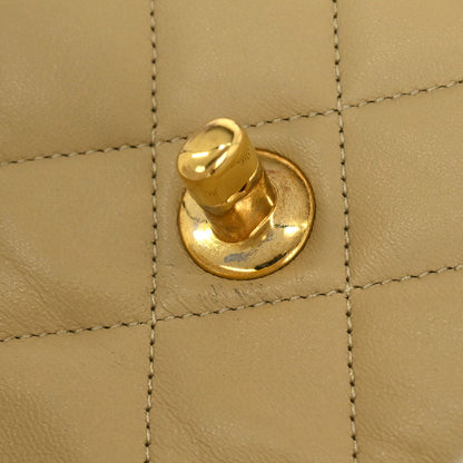 Chanel Beige Lambskin Single Flap Shoulder Bag