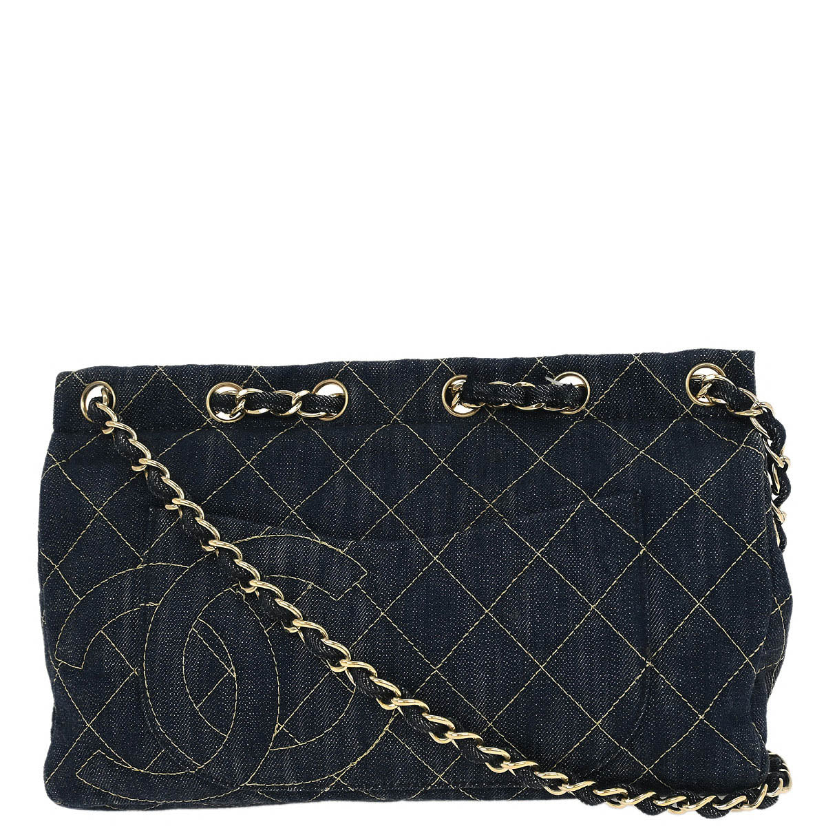 Chanel Blue Denim Single Flap Shoulder Bag