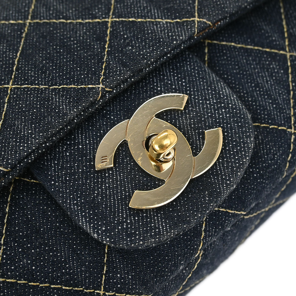 Chanel Blue Denim Single Flap Shoulder Bag