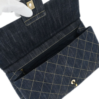 Chanel Blue Denim Single Flap Shoulder Bag