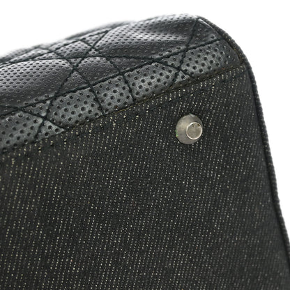 Christian Dior Black Denim Lambskin Malice Cannage Handbag