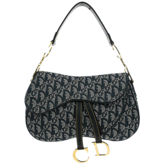 Christian Dior Navy Trotter Double Saddle Handbag