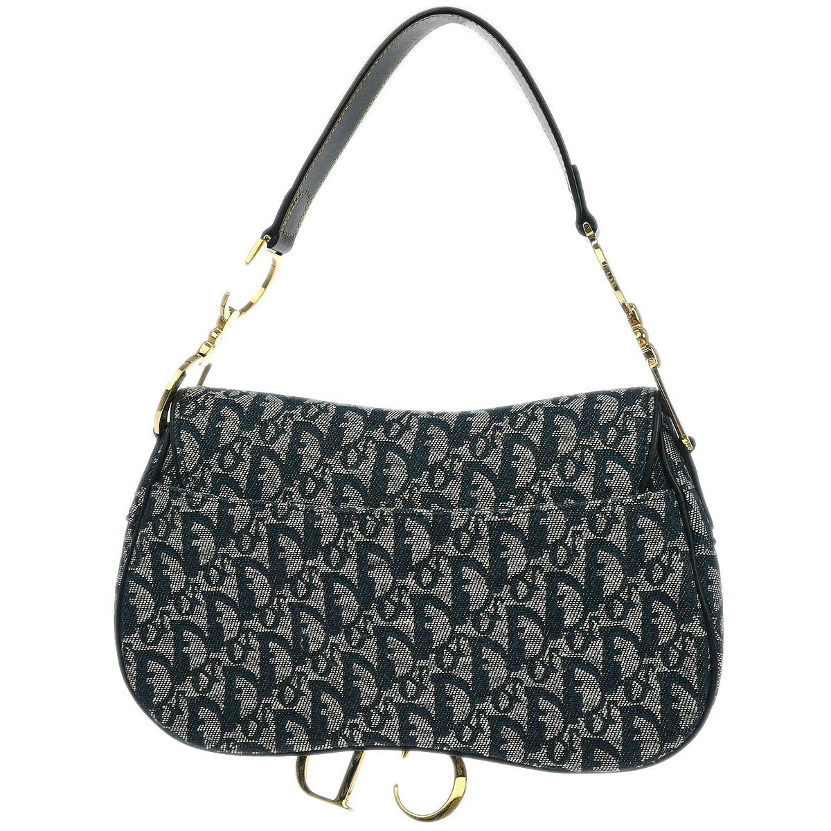 Christian Dior Navy Trotter Double Saddle Handbag