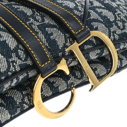 Christian Dior Navy Trotter Double Saddle Handbag