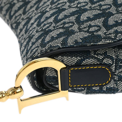 Christian Dior Navy Trotter Double Saddle Handbag