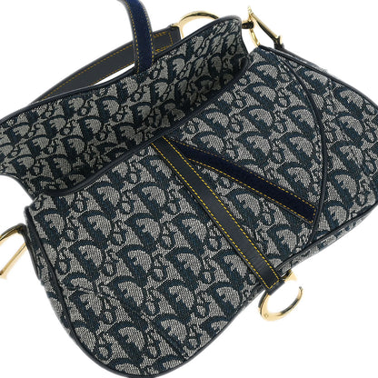 Christian Dior Navy Trotter Double Saddle Handbag