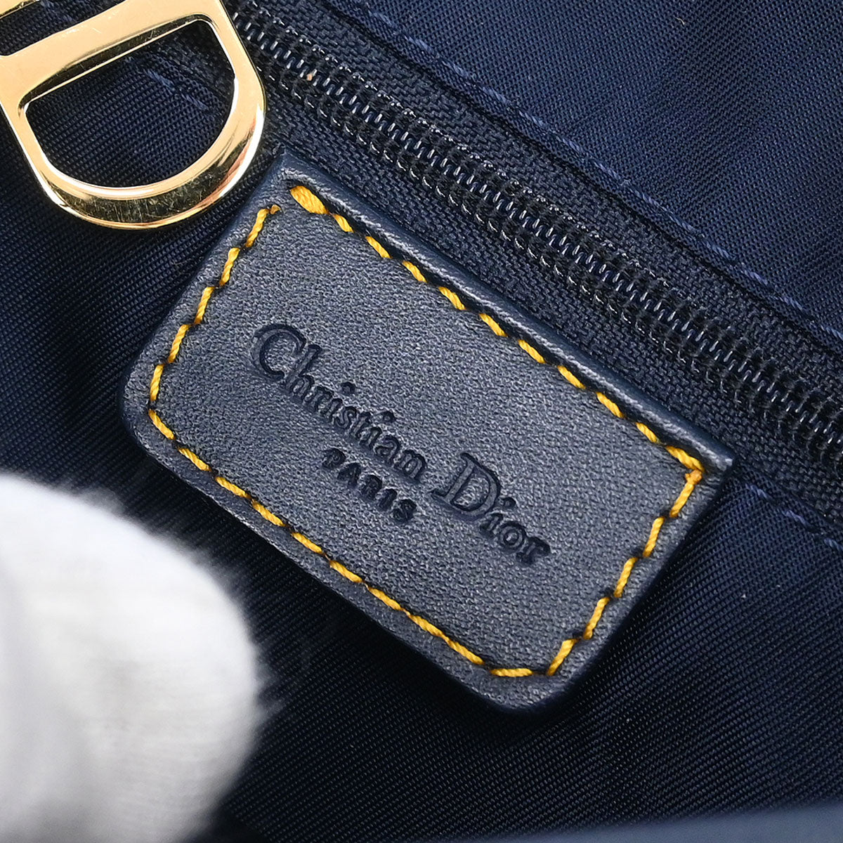 Christian Dior Navy Trotter Double Saddle Handbag