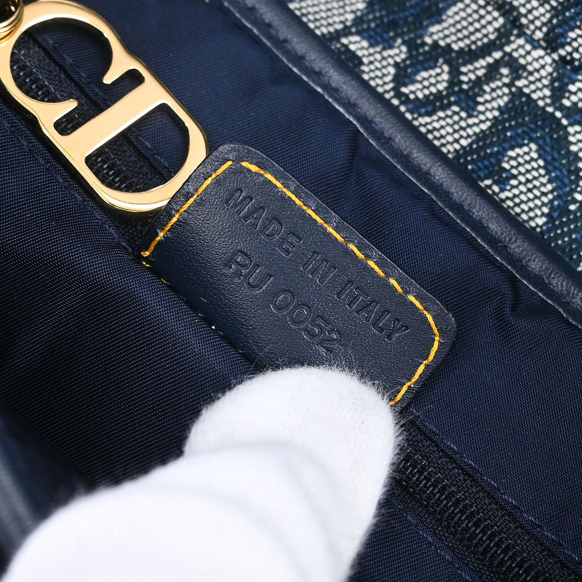 Christian Dior Navy Trotter Double Saddle Handbag