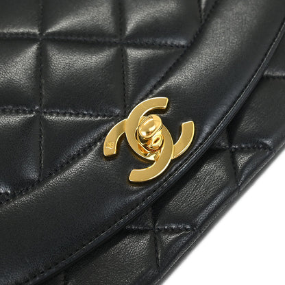 Chanel 1991-1994 Black Lambskin Small Diana Shoulder Bag