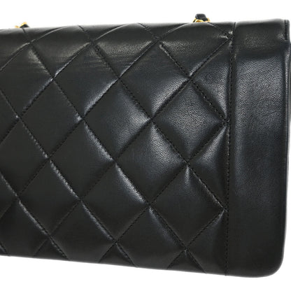 Chanel 1991-1994 Black Lambskin Small Diana Shoulder Bag
