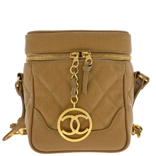 Chanel Beige Caviar Shoulder Bag