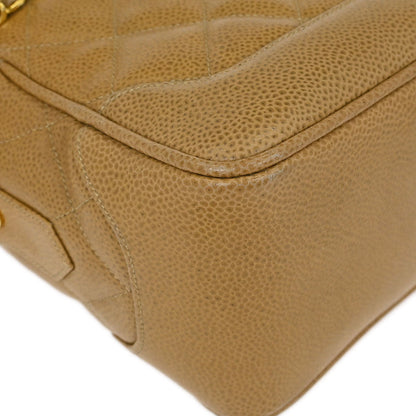 Chanel Beige Caviar Shoulder Bag