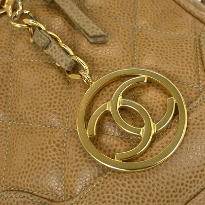 Chanel Beige Caviar Shoulder Bag