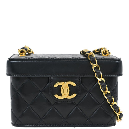 Chanel Black Lambskin Vanity Shoulder Bag