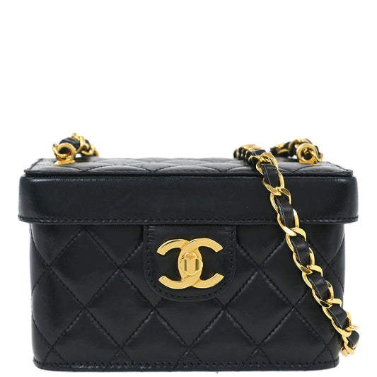 Chanel Black Lambskin Vanity Shoulder Bag