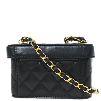 Chanel Black Lambskin Vanity Shoulder Bag