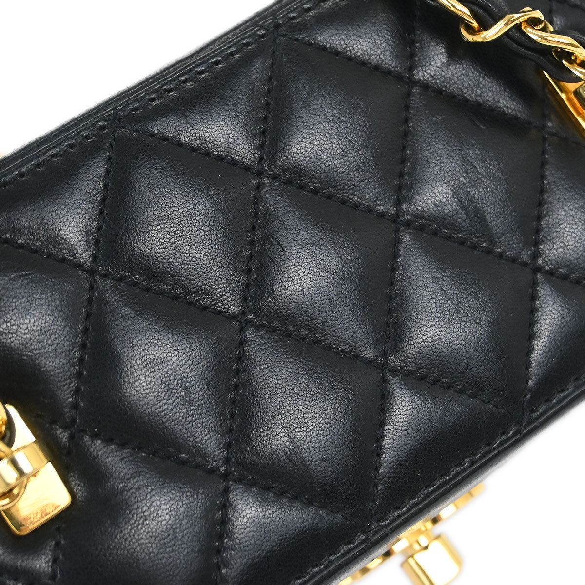 Chanel Black Lambskin Vanity Shoulder Bag