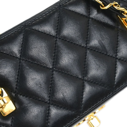 Chanel Black Lambskin Vanity Shoulder Bag
