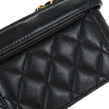 Chanel Black Lambskin Vanity Shoulder Bag