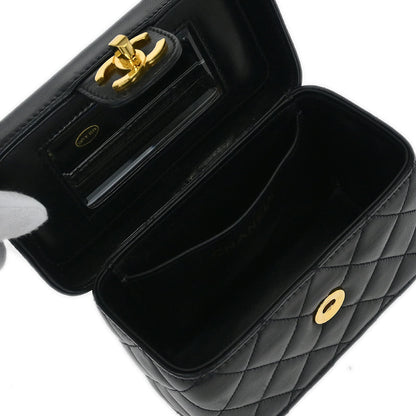 Chanel Black Lambskin Vanity Shoulder Bag