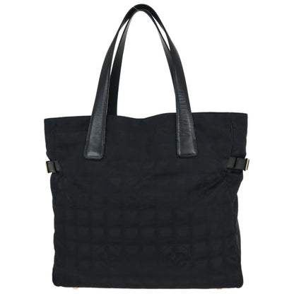 Chanel Black Jacquard Nylon New Travel Line Tote Handbag