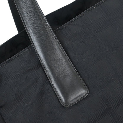 Chanel Black Jacquard Nylon New Travel Line Tote Handbag