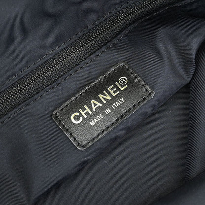Chanel Black Jacquard Nylon New Travel Line Tote Handbag