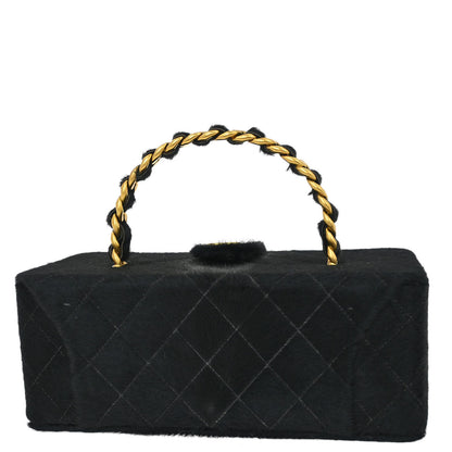 Chanel * Black Pony Hair Vanity Handbag