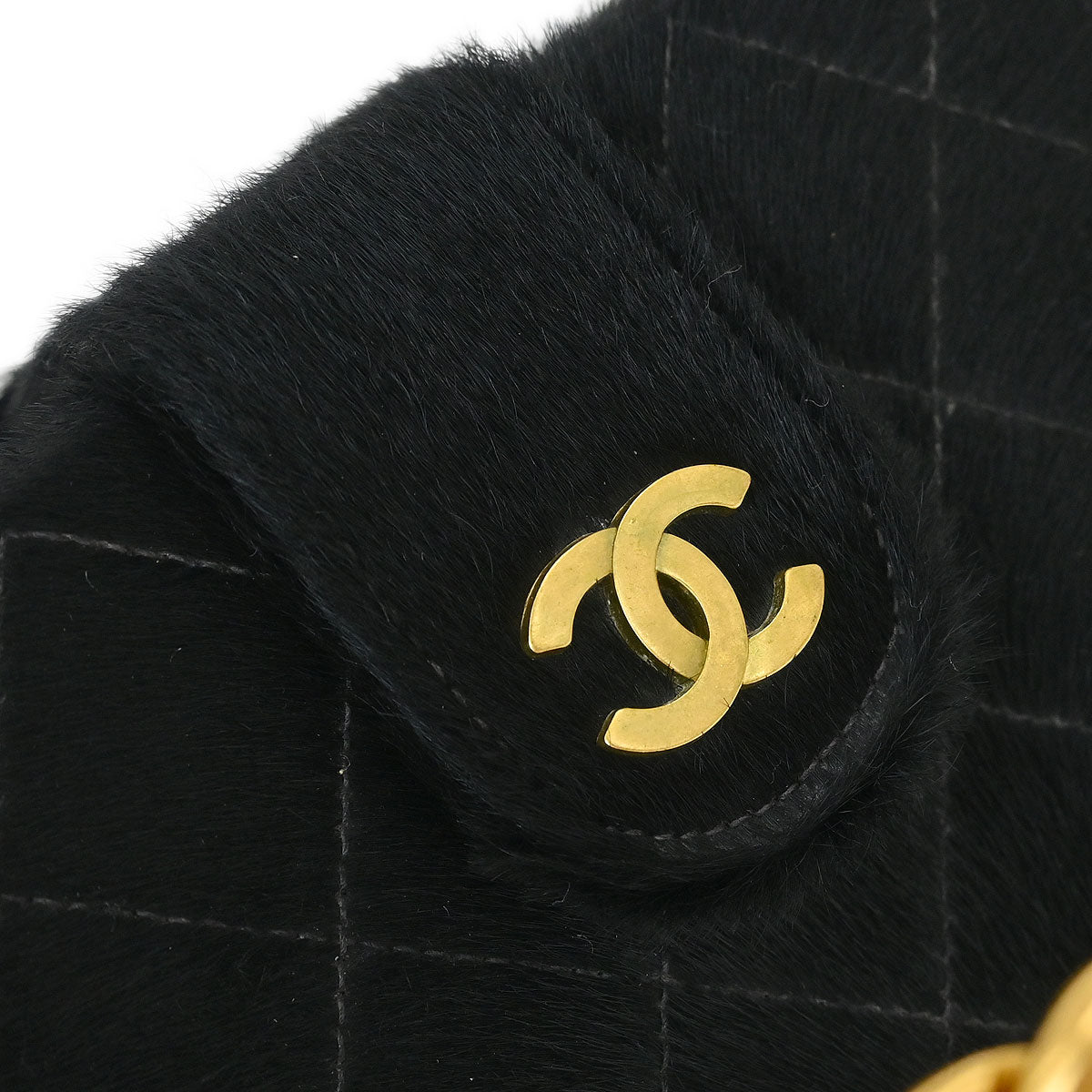 Chanel * Black Pony Hair Vanity Handbag