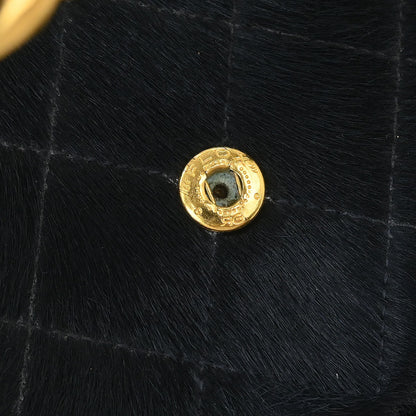 Chanel * Black Pony Hair Vanity Handbag