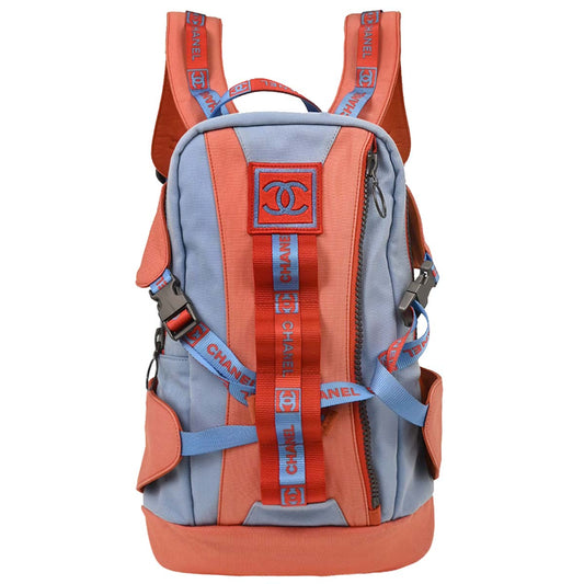 Chanel Red Blue Nylon Sport Line Backpack