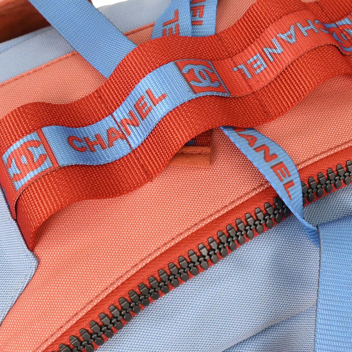 Chanel Red Blue Nylon Sport Line Backpack