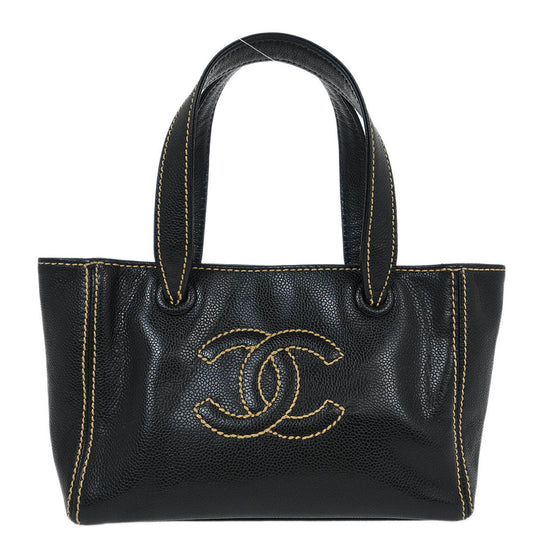 Chanel Black Caviar Wild Stitch Tote Bag